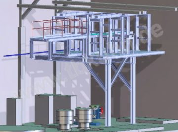 Behälterbühne Konstruktion 3D Modell Stahlbau